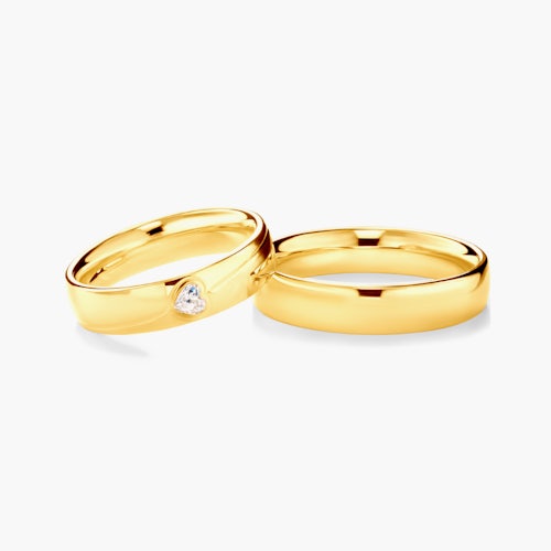 Obrączki ślubne: złote, okrągłe, 5 mm